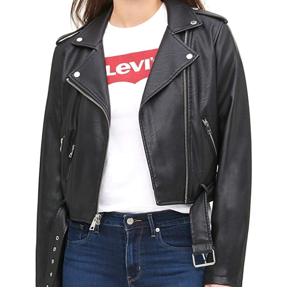 Levi's Women's Faux Leather Belted Motorcycle Jacket